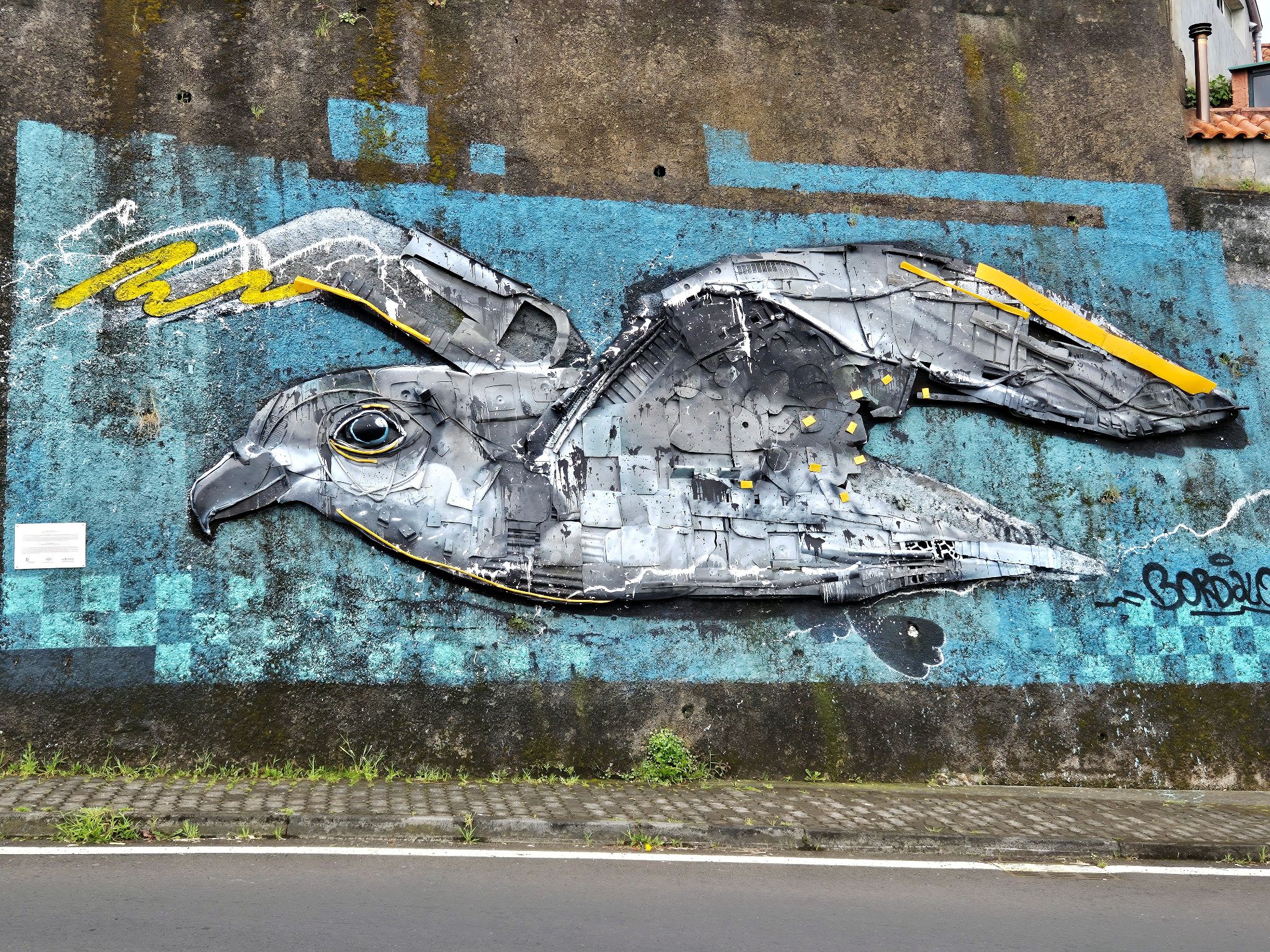 20250512 165428 Santana   Wandgemälde des Madeira Sturmvogels (Mural da freira da madeira) des Künstlers Bordalo II